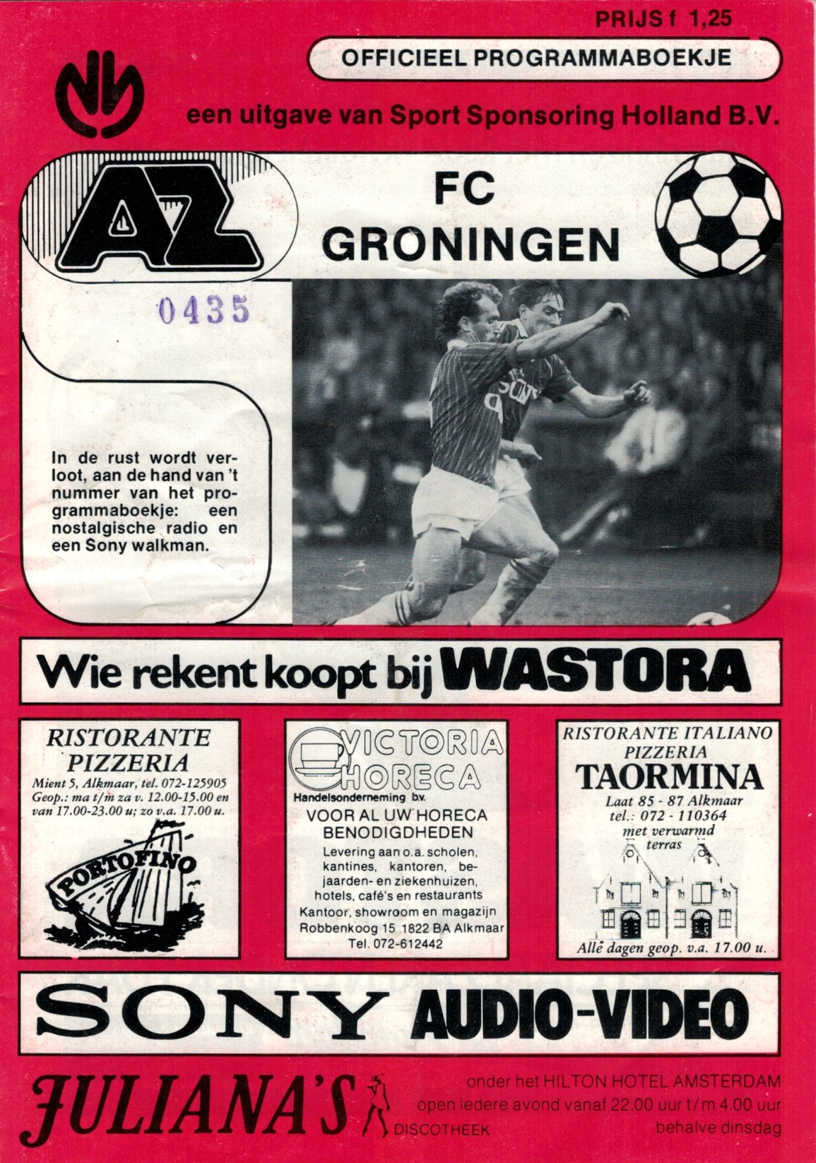 AZ Programma 3-nov-1984 Groningen thuis